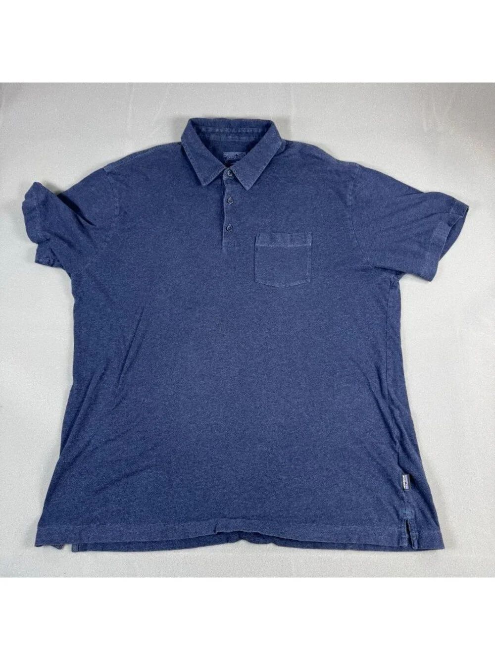 Patagonia Polo Shirt Mens Size XL Blue Organic Cotton Pocket Casual Summer